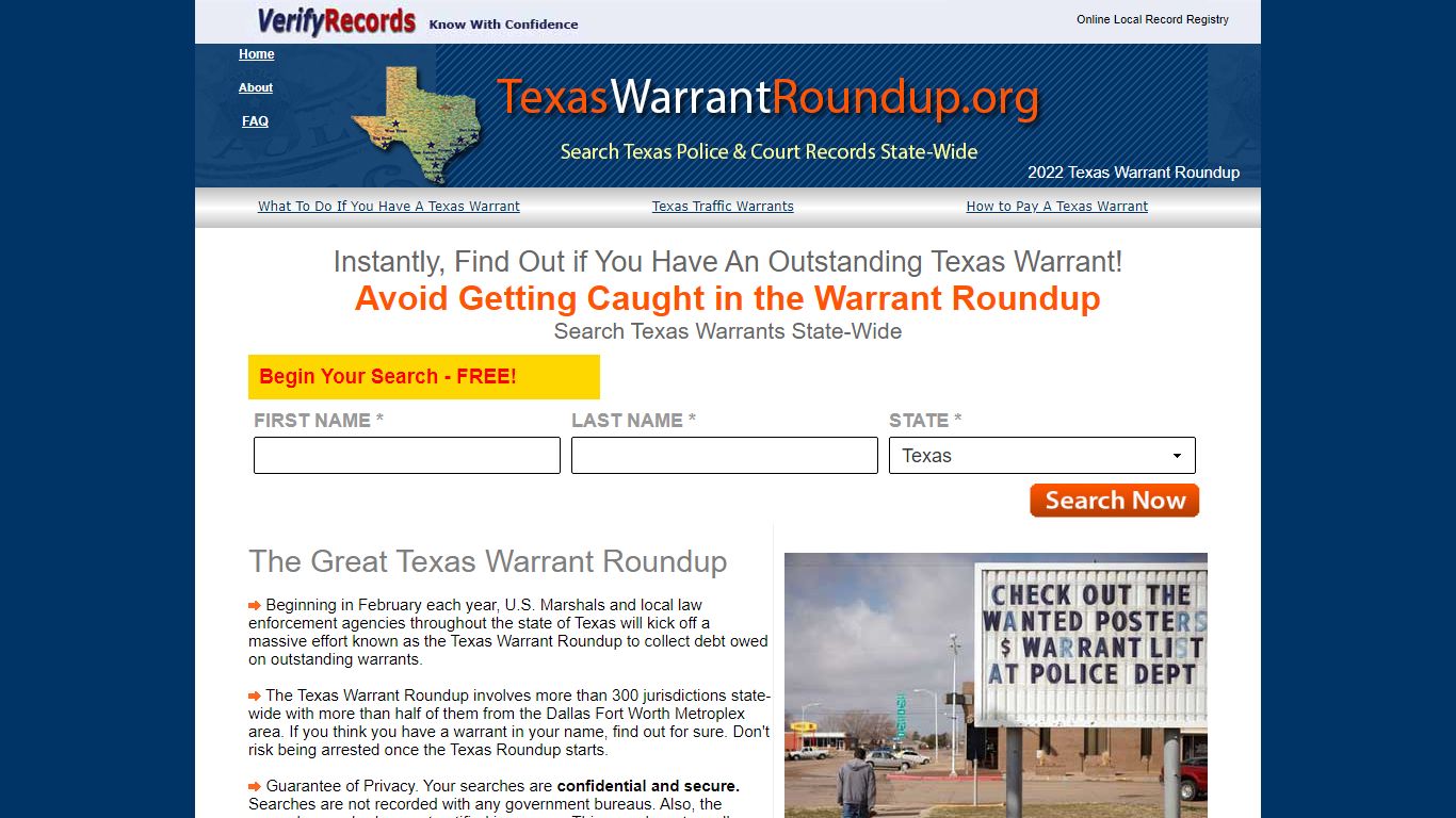 Dallas County Arrest Warrants Search - TEXAS WARRANT ROUNDUP.ORG